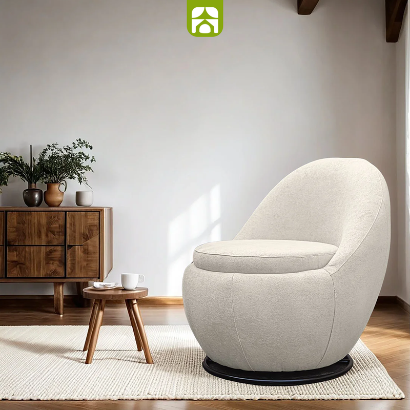 Poltrona Orgânica Ayra 1 Lugar Giratória com Compartimento Interno